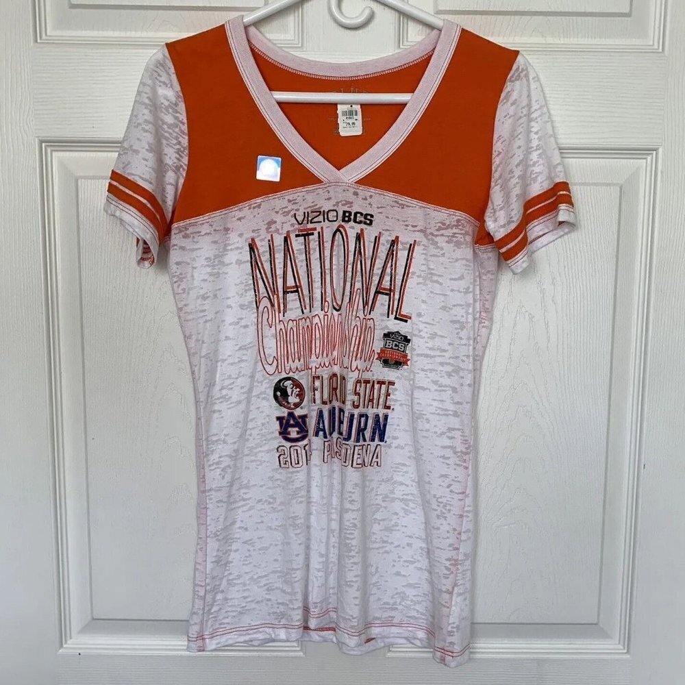 Auburn VNeck Women’s Large Tshirt 2014 Vizio BCS National Championship Pasadena